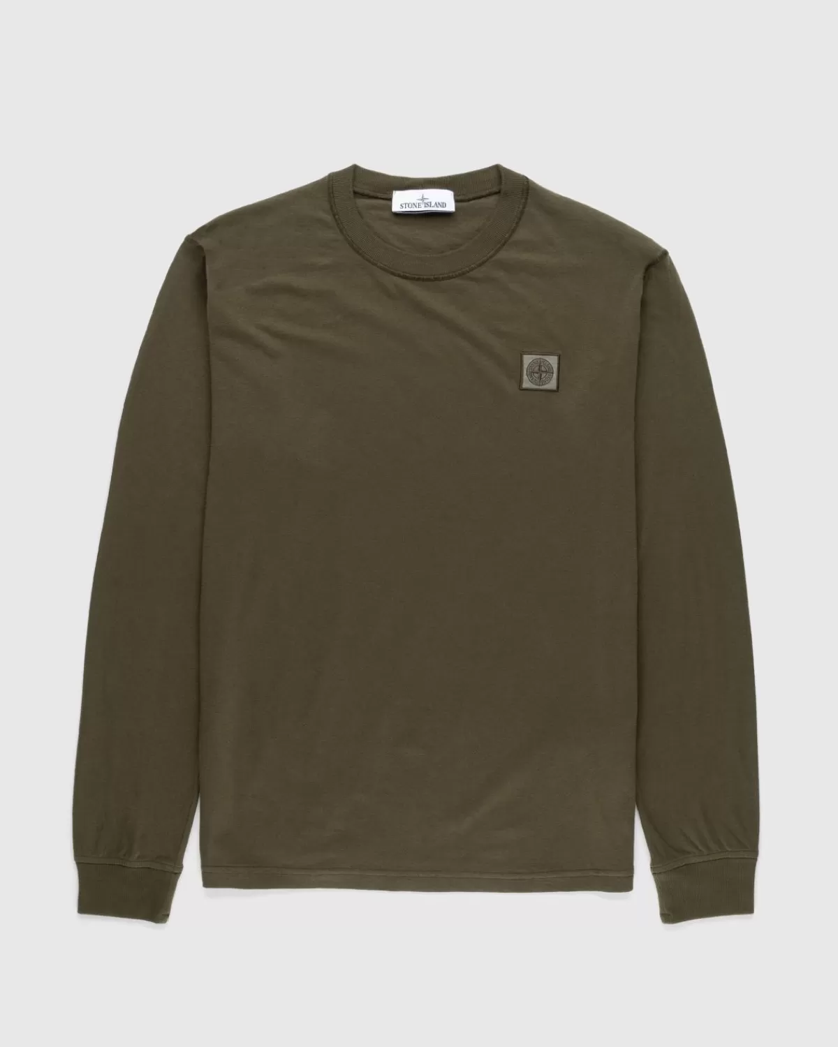 Stone Island Fissato T-Shirt Met Lange Mouwen Olijf Sale