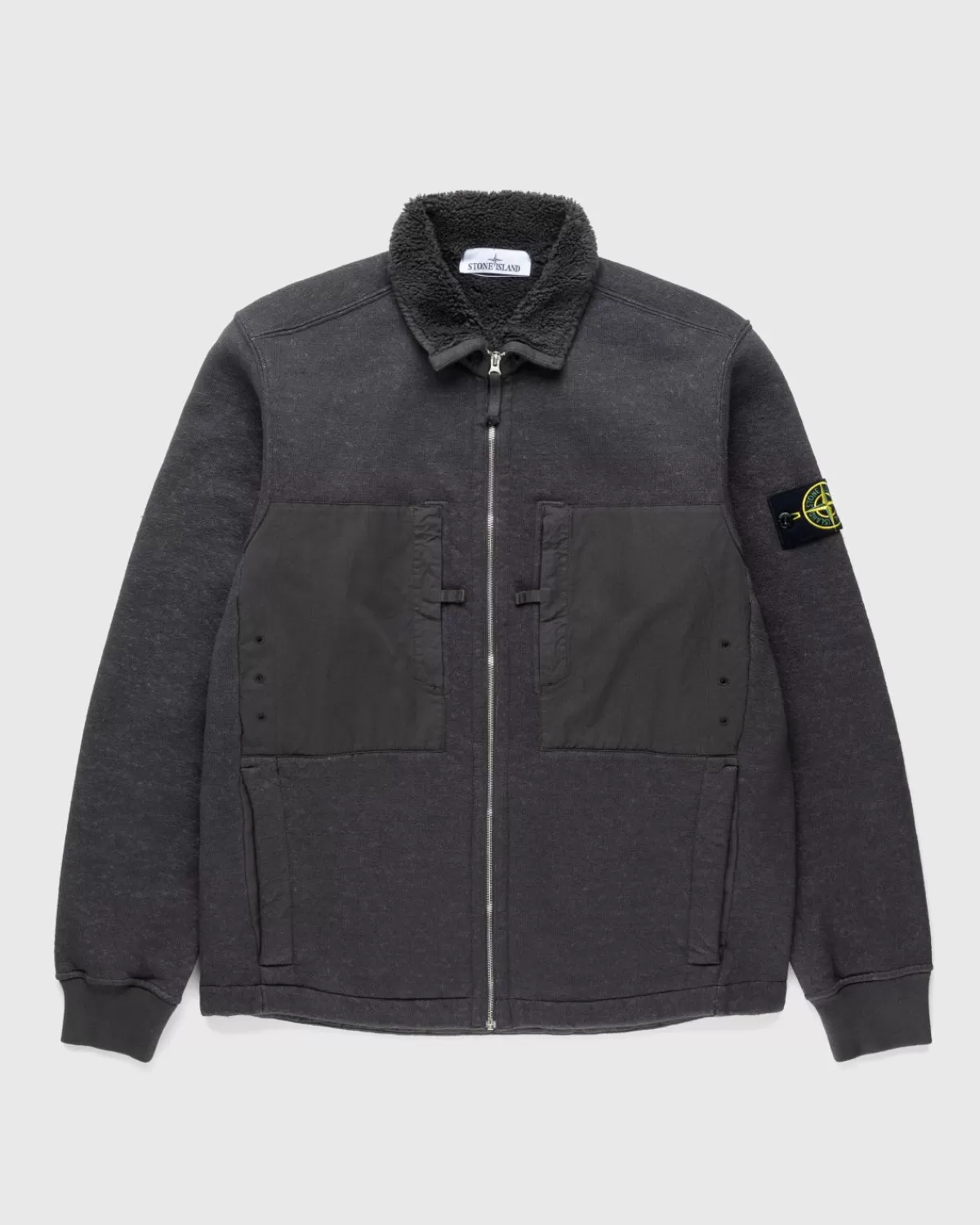 Gebreide Kleding^Stone Island Fleecejack Loodgrijs