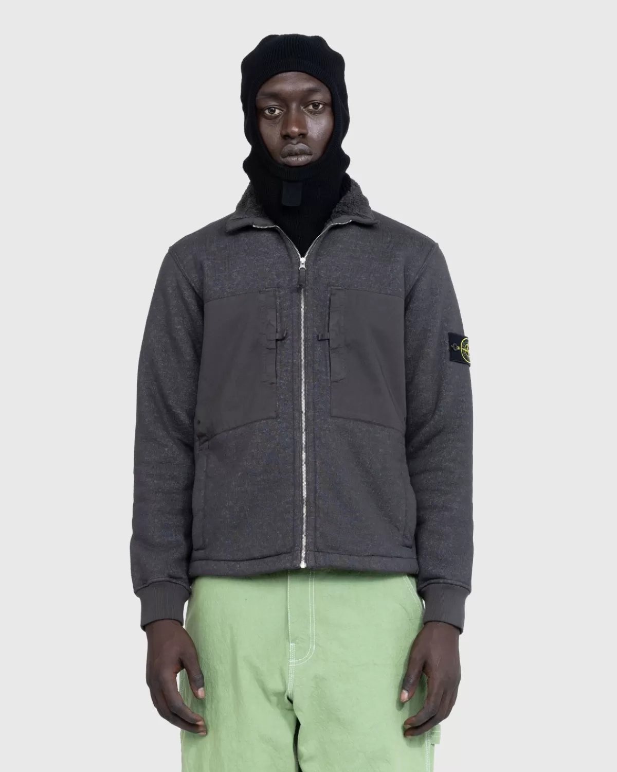 Gebreide Kleding^Stone Island Fleecejack Loodgrijs