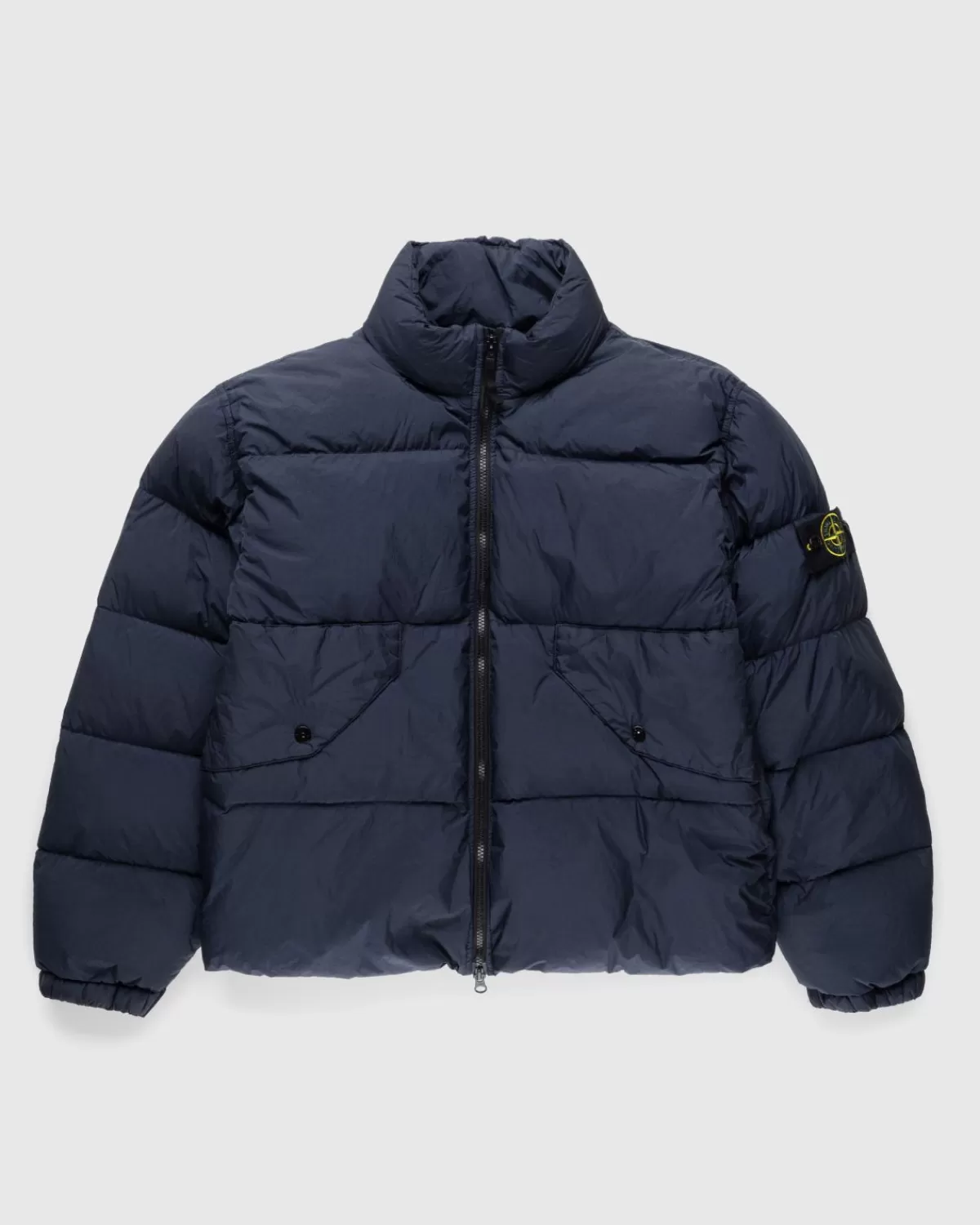 Bovenkleding^Stone Island Garmentgeverfd Gerecycled Nylon Donsjack, Marineblauw