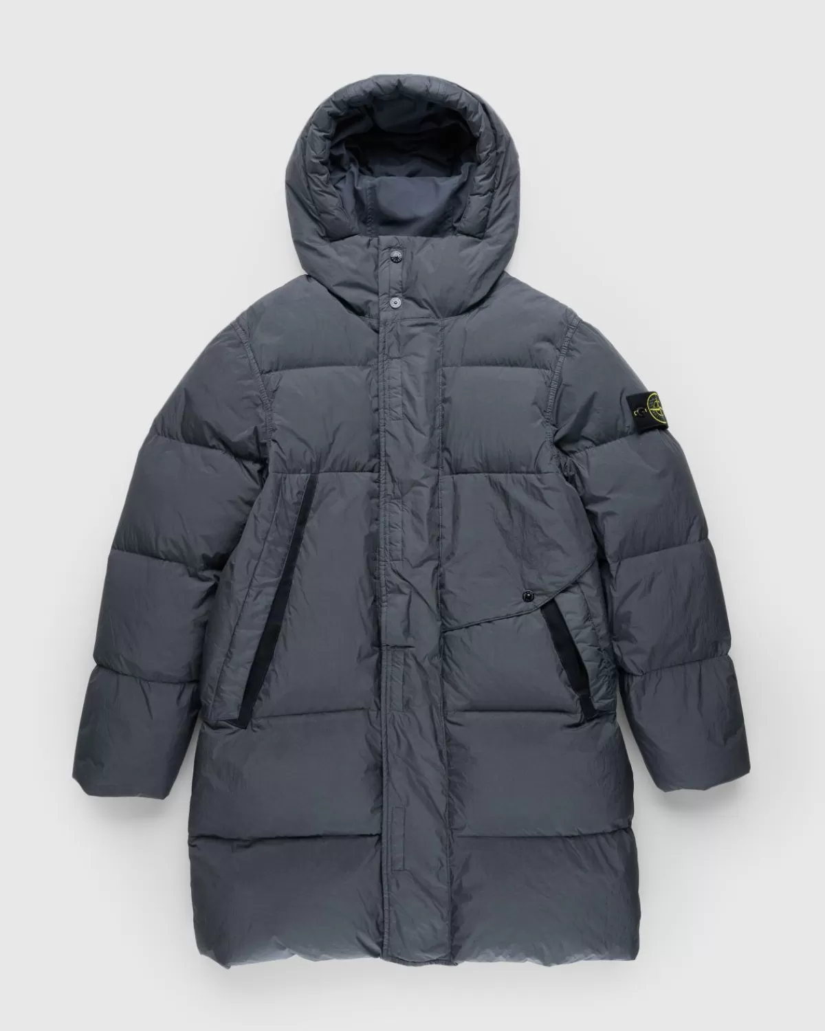 Bovenkleding^Stone Island Garmentgeverfd Lang Jack Loodgrijs