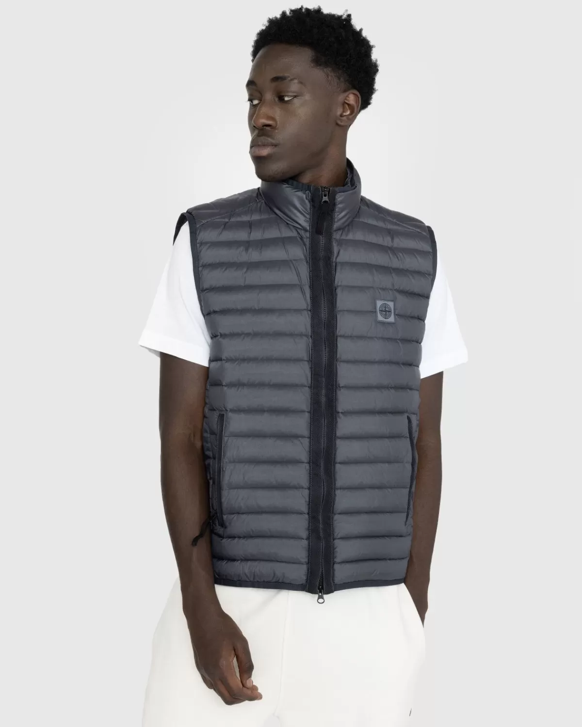 Bovenkleding^Stone Island Gerecycled Nylon Donsvest Loodgrijs