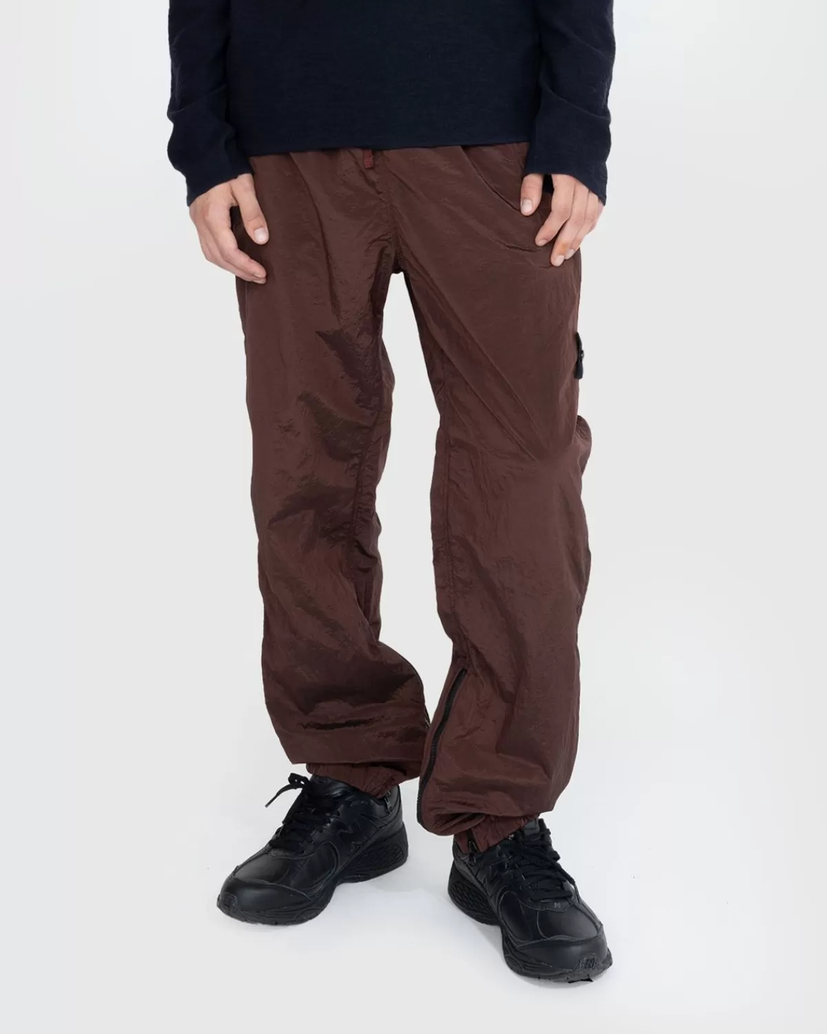 Broek^Stone Island Nylon Metalen Broek Kastanjebruin