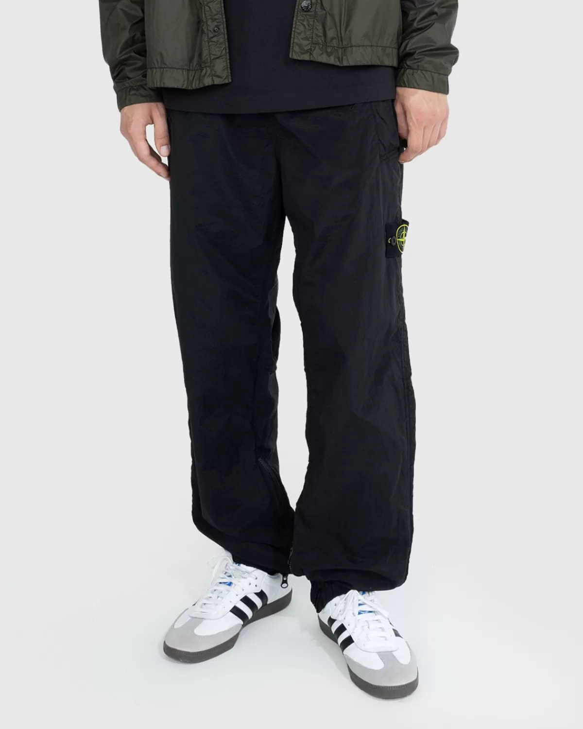 Broek^Stone Island Nylon Metalen Broek Zwart