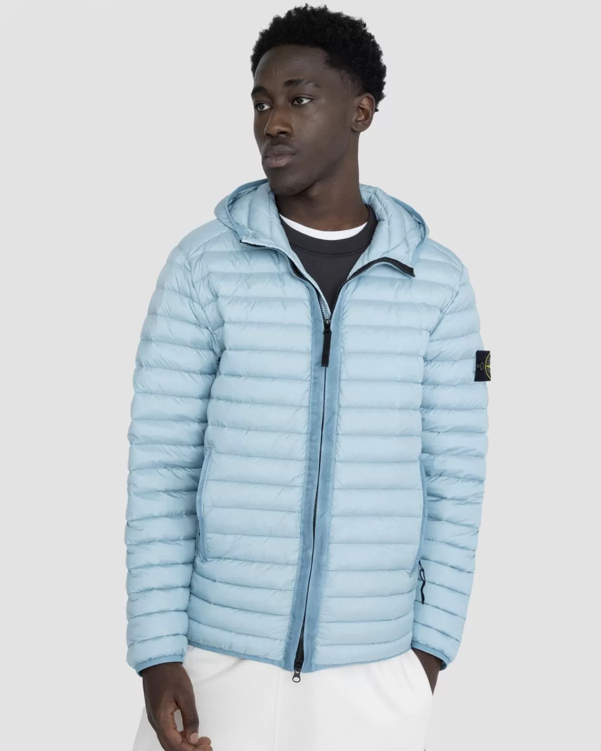 Bovenkleding^Stone Island Opvouwbaar Donsjack Van Gerecycled Nylon, Hemelsblauw