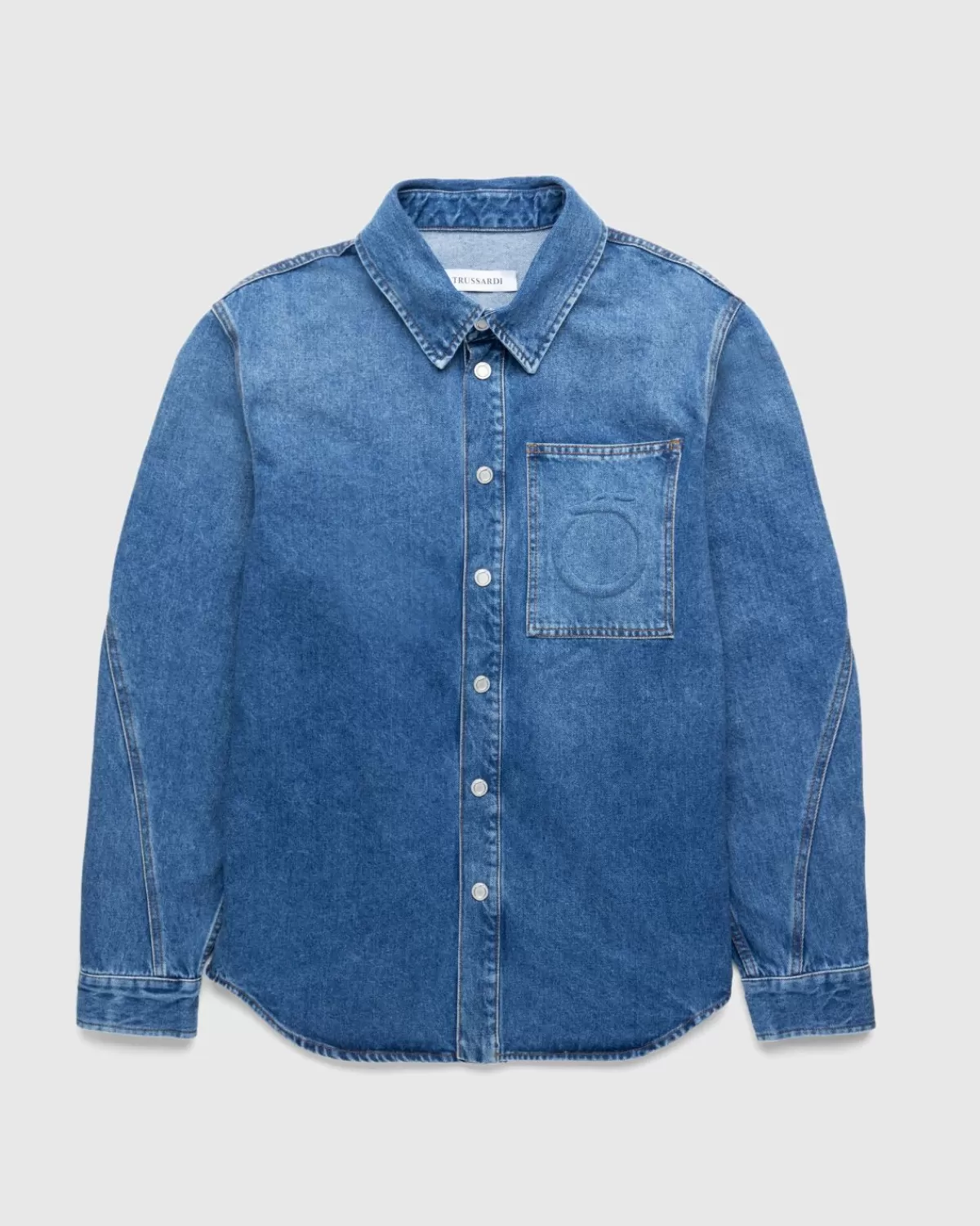 Overhemden^Trussardi Denim Overhemd Met Relief Blauw