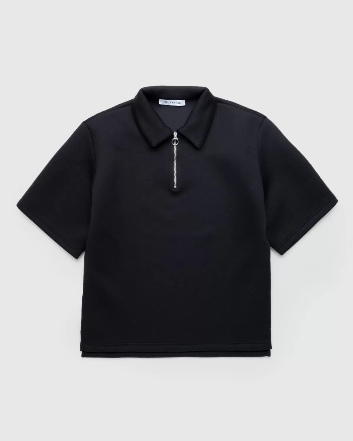 Overhemden^Trussardi Scuba-Polo Met Kwartrits, Zwart