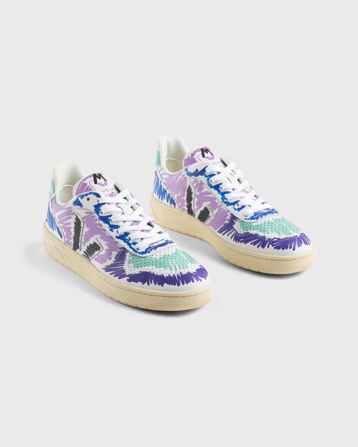 VEJA X Marni V-10 Leer Orchidee Zwart Outlet