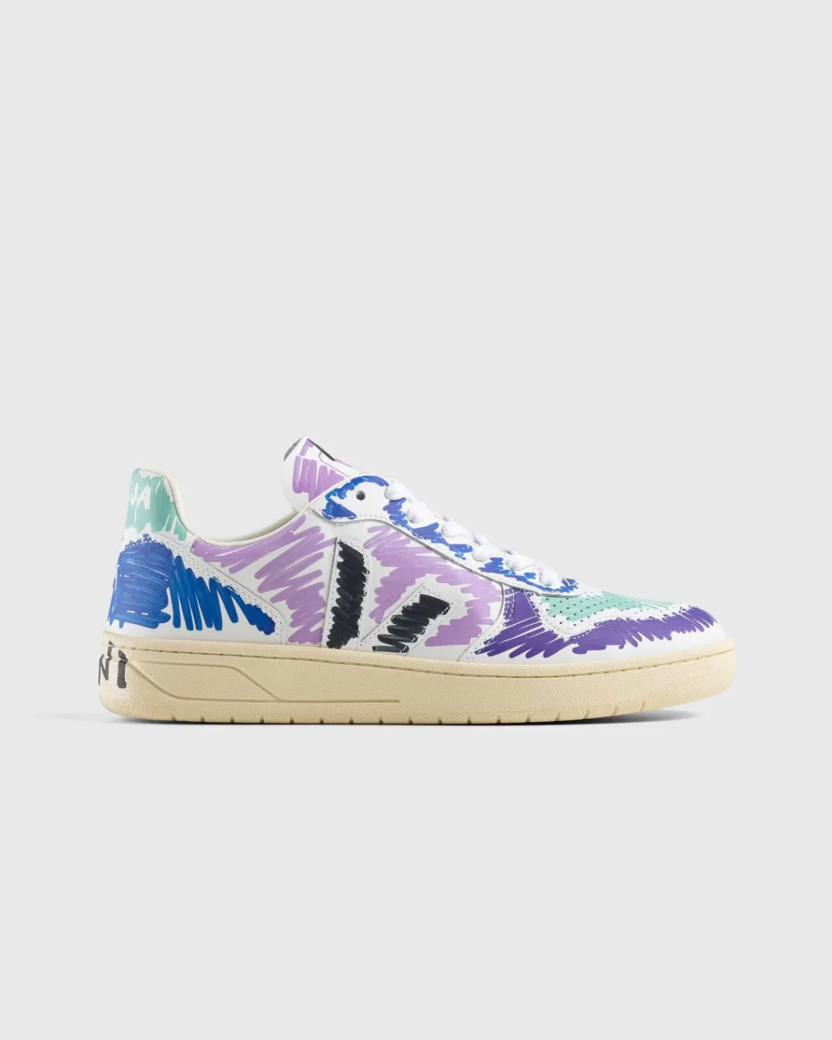 VEJA X Marni V-10 Leer Orchidee Zwart Outlet