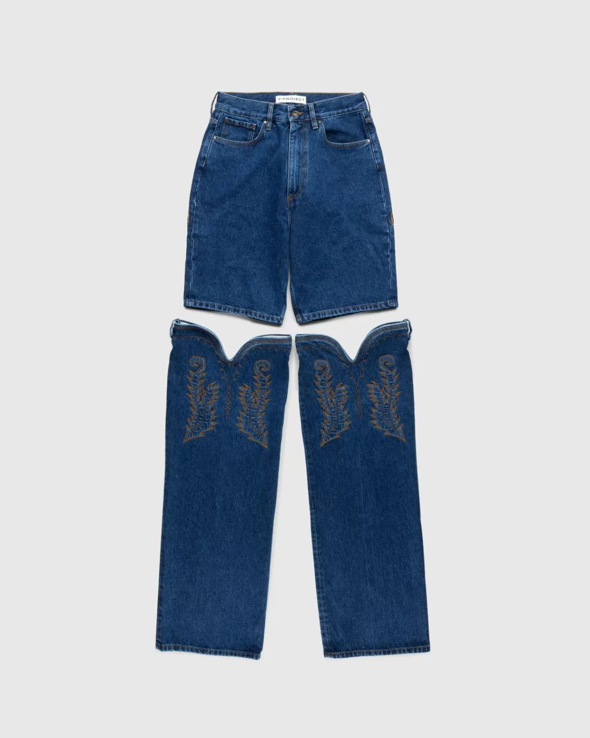 Broek^Y/Project Klassieke Maxi Cowboy Cuff Jeans Marineblauw