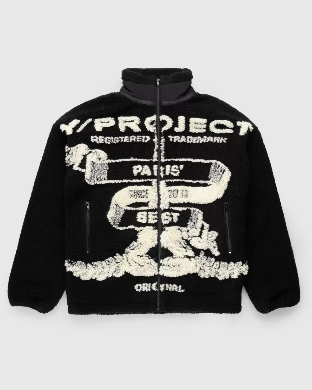 Bovenkleding^Y/Project Paris' Beste Jacquard Fleecejack Zwart/Gebroken Wit